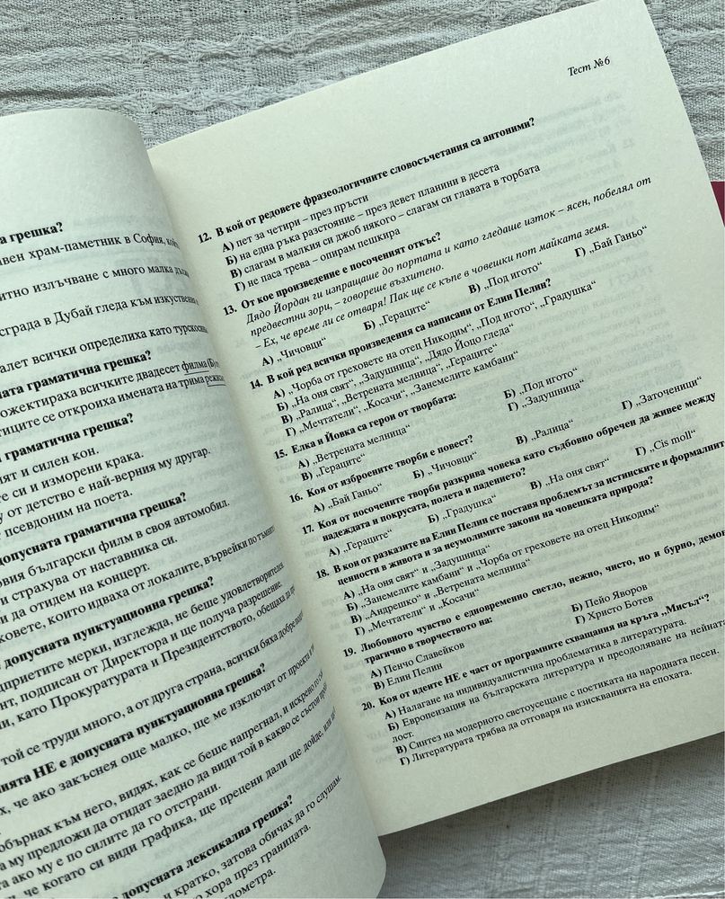 Помагала за подготовка за матура по български език и литература