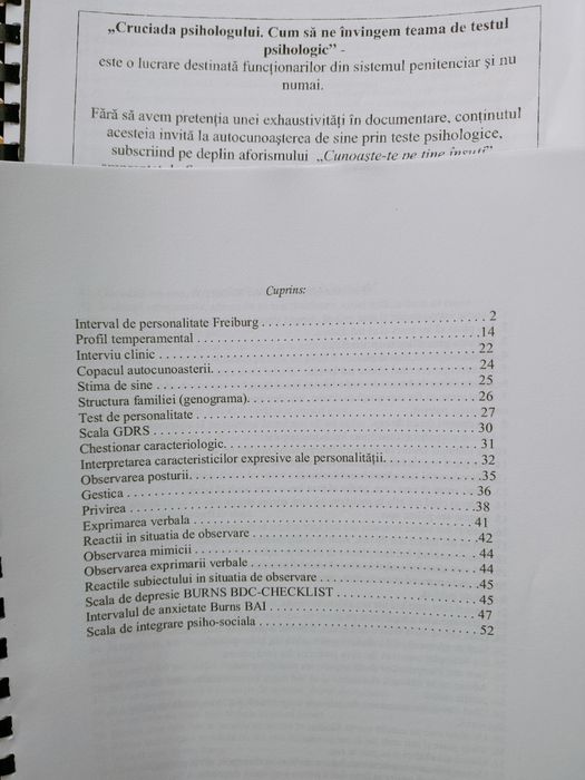 Teste psihologice poliție armată penitenciar, orice tip de examen