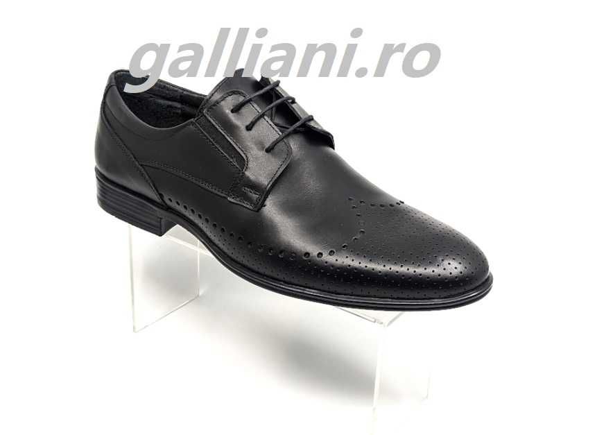 Pantofi negri eleganti barbati-fabricat in Romania din piele naturala