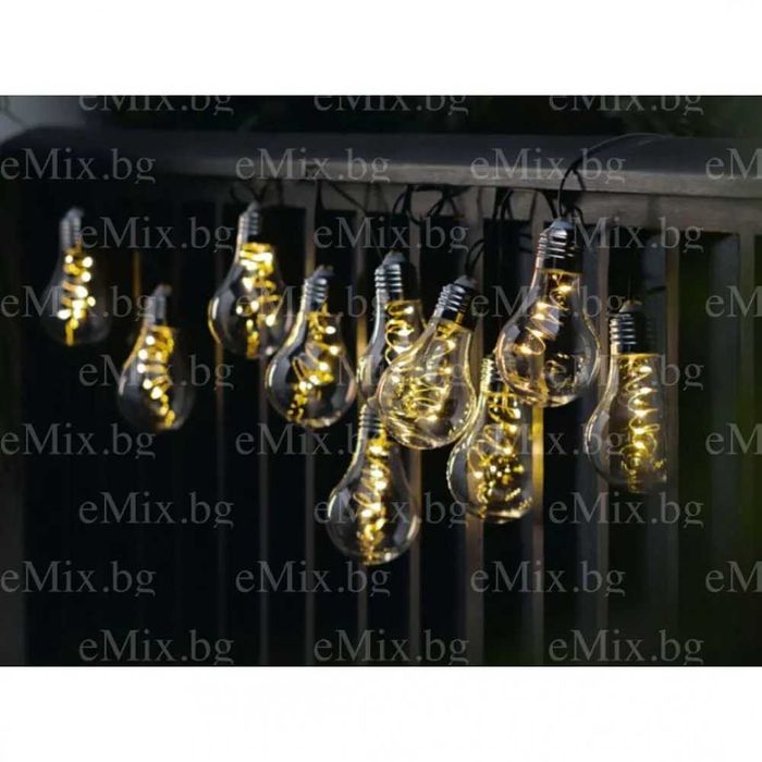 LED  соларна СВЕТЕЩА ВЕРИГА LIVARNO 10 крушки, 5 светодиода вътре
