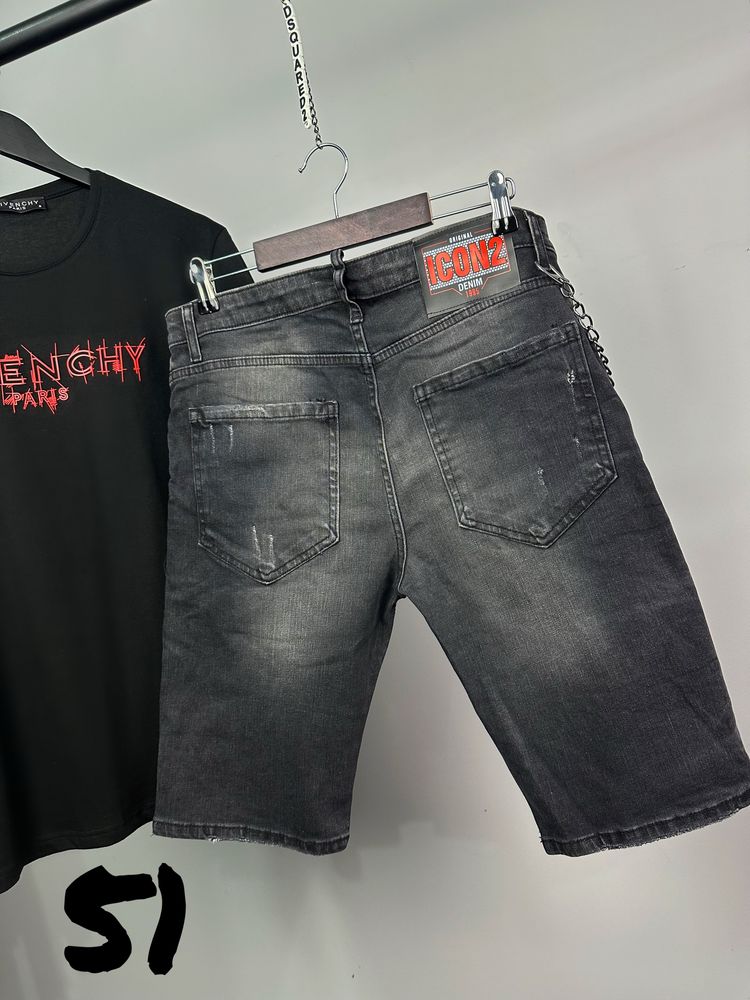 Dsquared мъжки къси черни дънки 5 модела