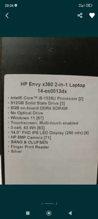 Новый Ноутбук HP ENVY X360, 14" FHD IPS Touch, Intel Core i5-1335U, 51