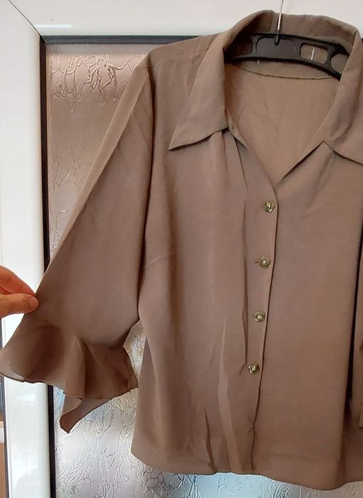 Bluza eleganta, maneca 3/4, culoare verde inchis