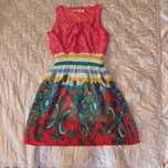 Rochie casual vara combinație dantelă ,vâscoza, jupon polyester XS