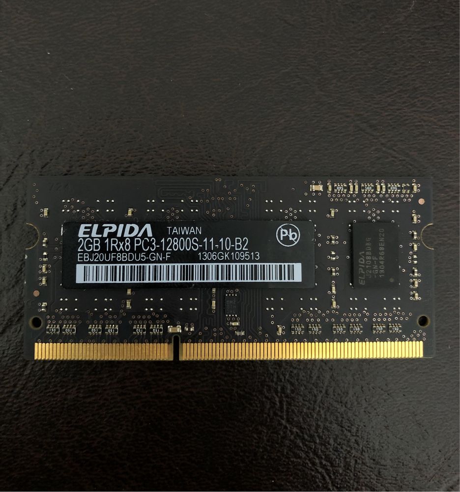 RAM 2xElpida 2GB DDR3 1600MHz, PC3-12800 CL11 1.50V