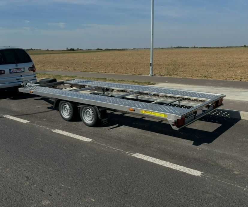 Trailer Aluminiu Gala 4.5m Rampe 2.5m aluminiu FULL Ianuarie 2025