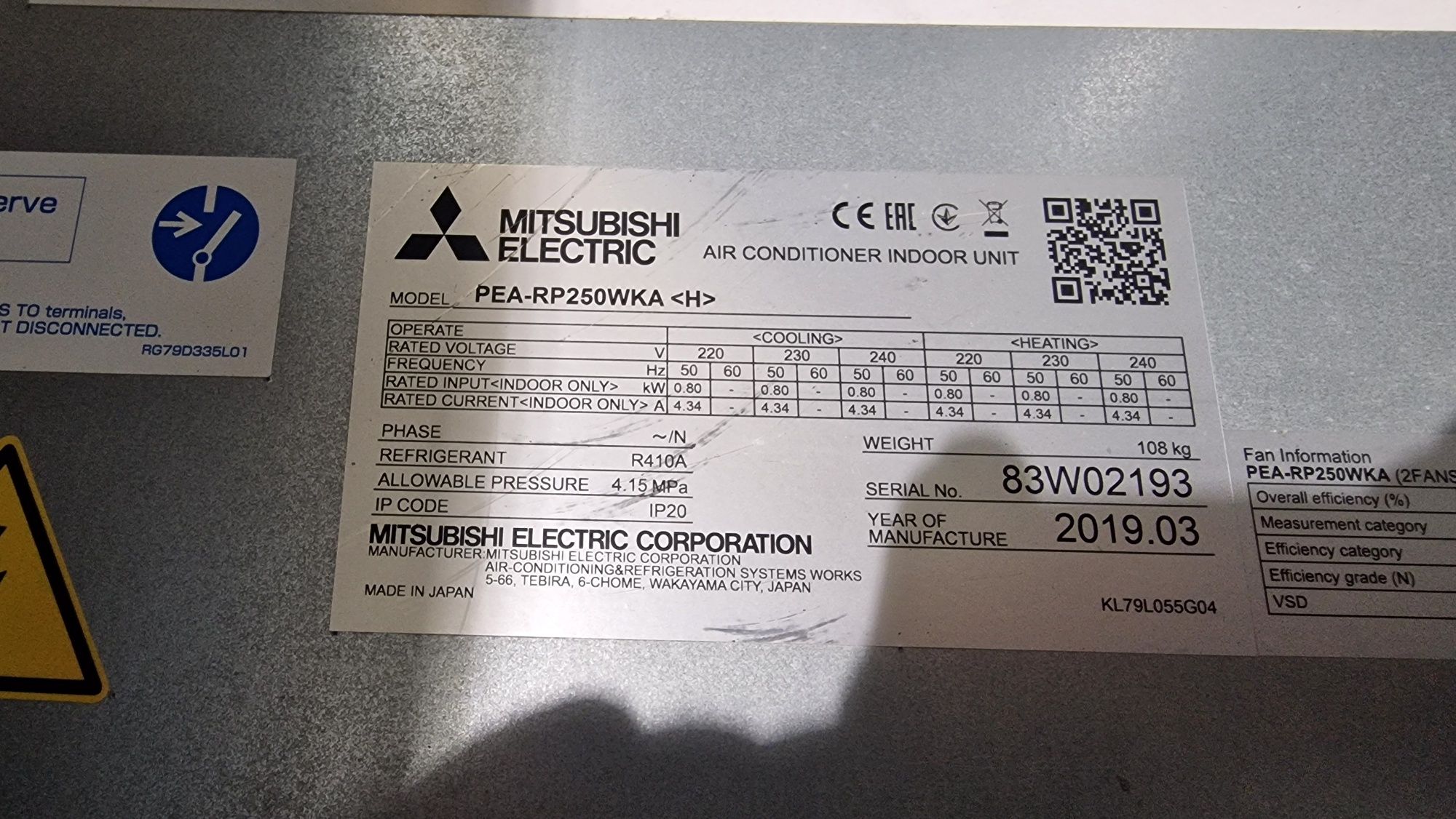 Климатик Mitsubishi Mr.slim 25kw PUZ-M250 с   канално тяло PEA-RP250