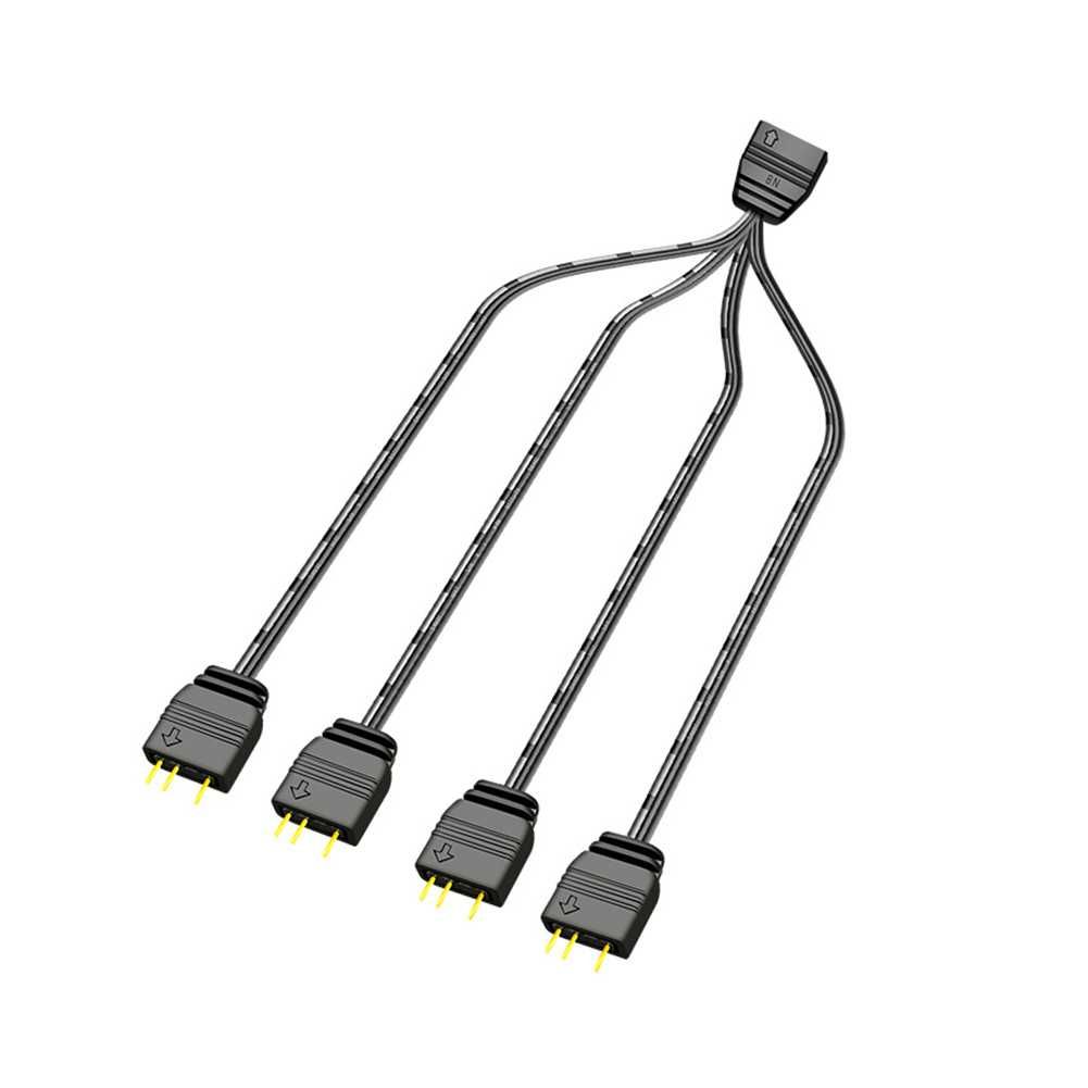 RGB контролер HUB адаптер, за компютър 5V 3Pin, Sata захранване