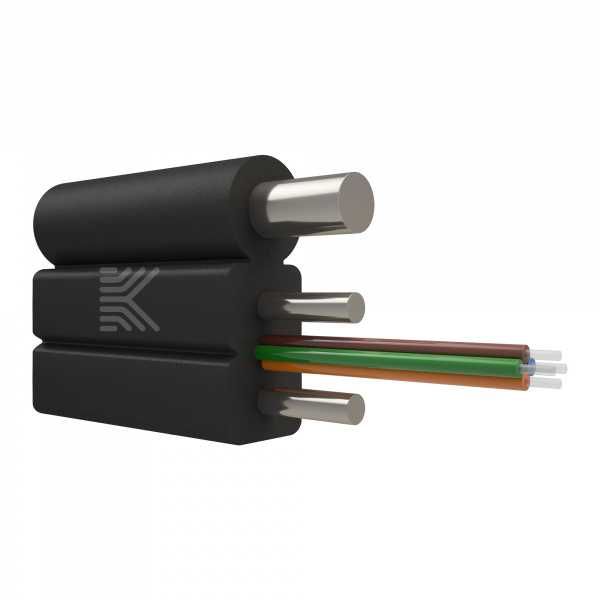 Кабель FTTH из стальной проволоки 4 волокна, G657A1, усилен проволокой