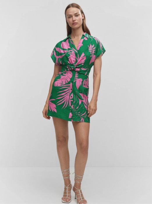 Rochie tip camasa tropicala Mango XS
