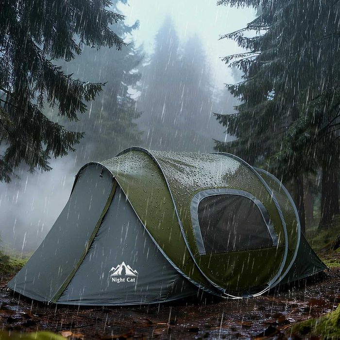 Night Cat Саморазгъваща се двуместна палатка, водоустойчива 2/3 души