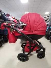 Кожена бебешка количка 2 в 1