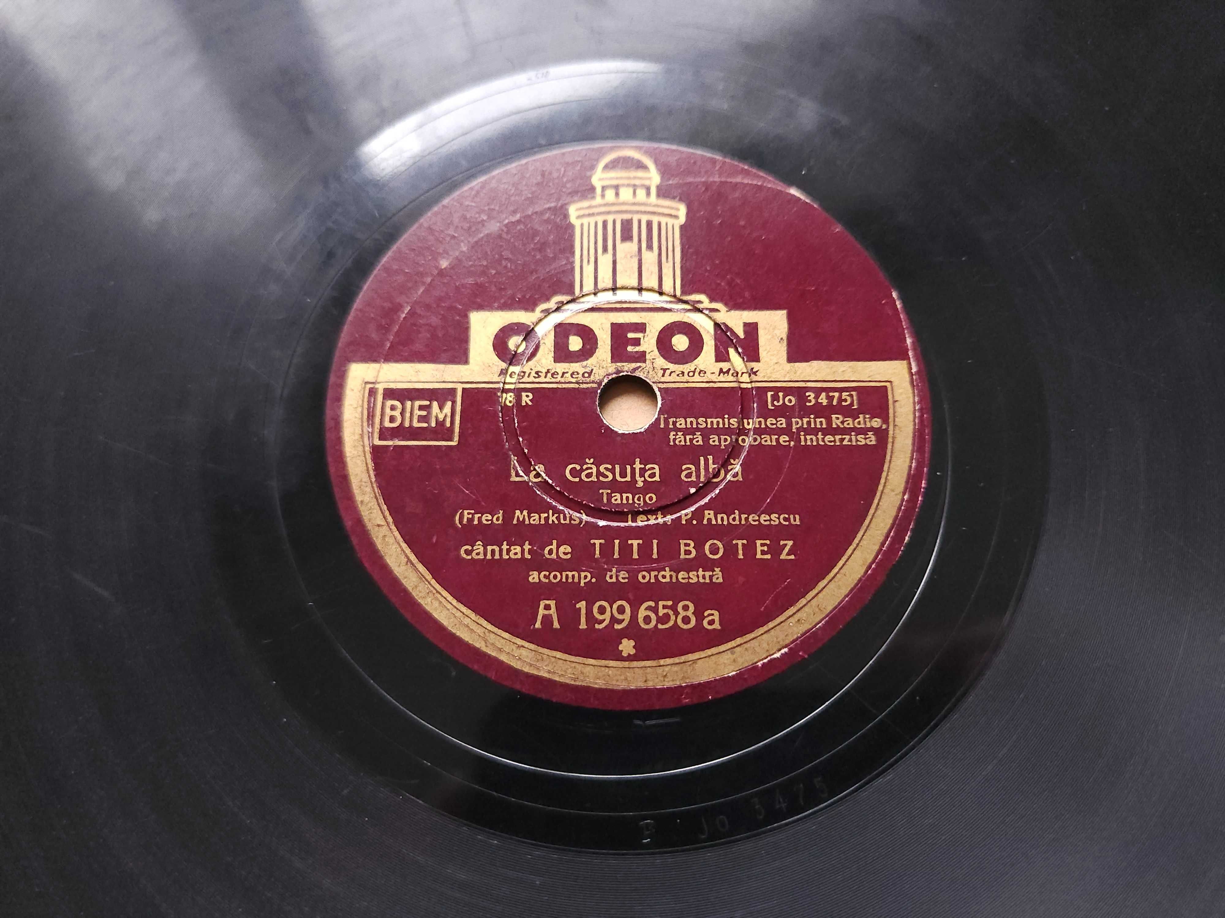Discuri patefon gramofon Titi Botez Odeon lot 1