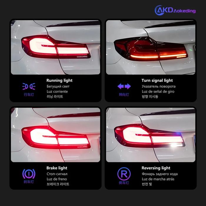 Set stopuri BMW Seria 5 G30 (2017-2020) Full LED Semnalizare Dinamica