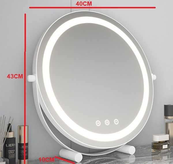 Oglinda smart LED cosmetica cu touch, 40 cm, reglabila