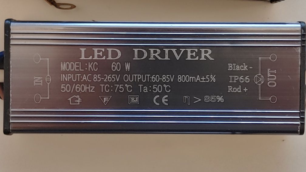 Led driver 60w output 60-85v 800mA rezistent la apa