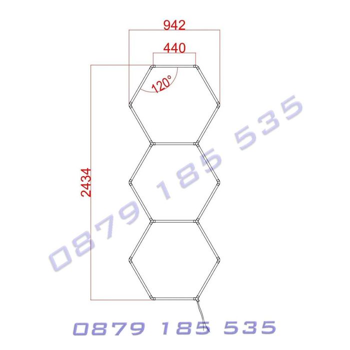 Линейно LED осветление Пчелна пита шестоъгълника гараж автодетайлинг