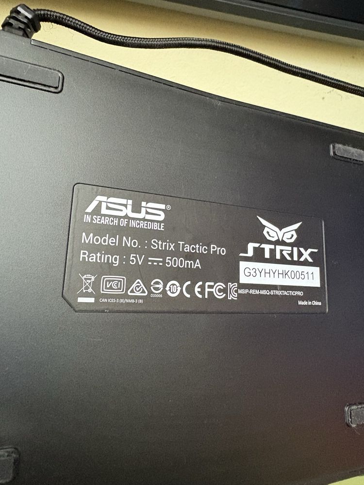 Комбо  - Клавиатура Asus strix pro + мишка Logitech g402 hyperion fury