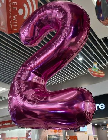 Balon folie cifra aniversare 2 ani aer / heliu