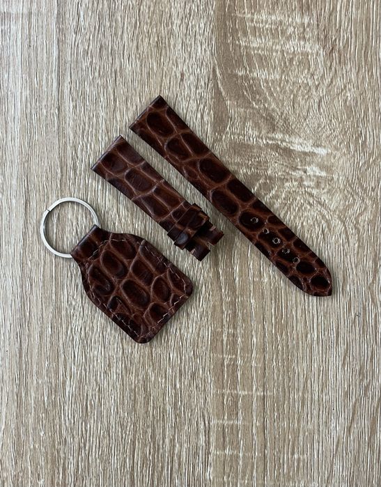 Curea pentru ceas din piele de crocodil cu breloc pentru chei cadou