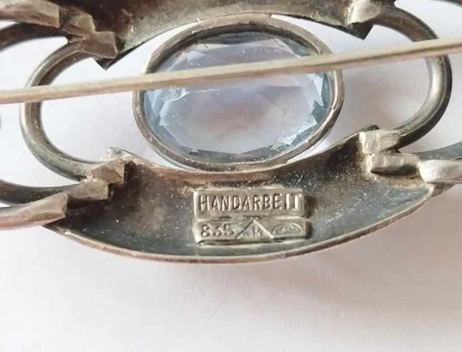 Brosa de dama, veche, argint 835