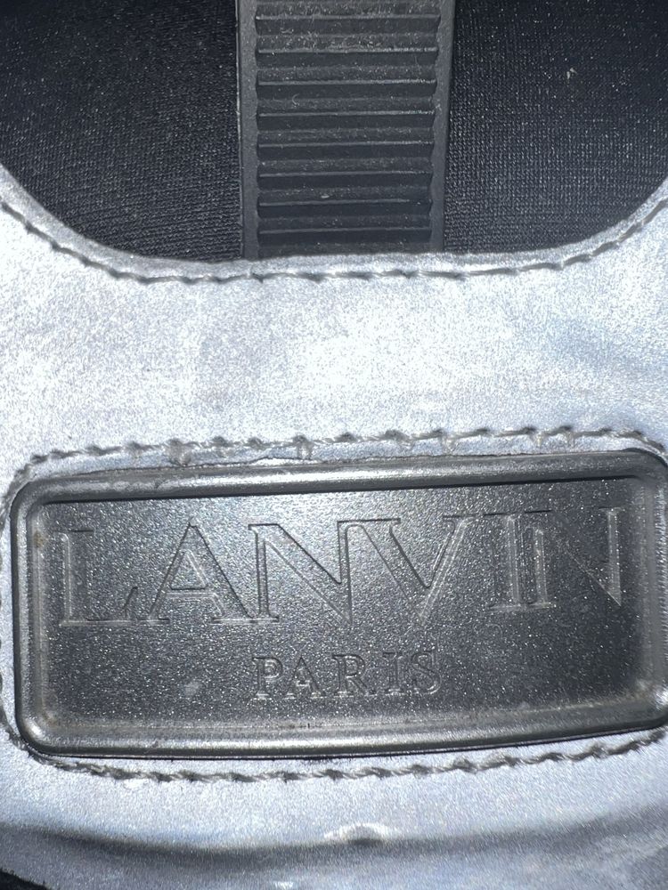 Reflective/Black and Grey Lanvin Curb Sneakers