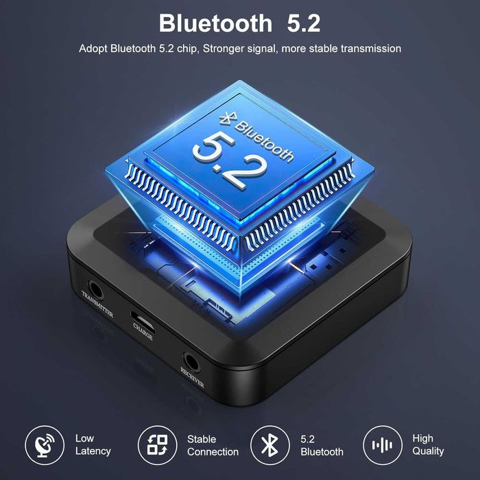 Criacr Bluetooth 5.2 предавател и приемник за телевизор