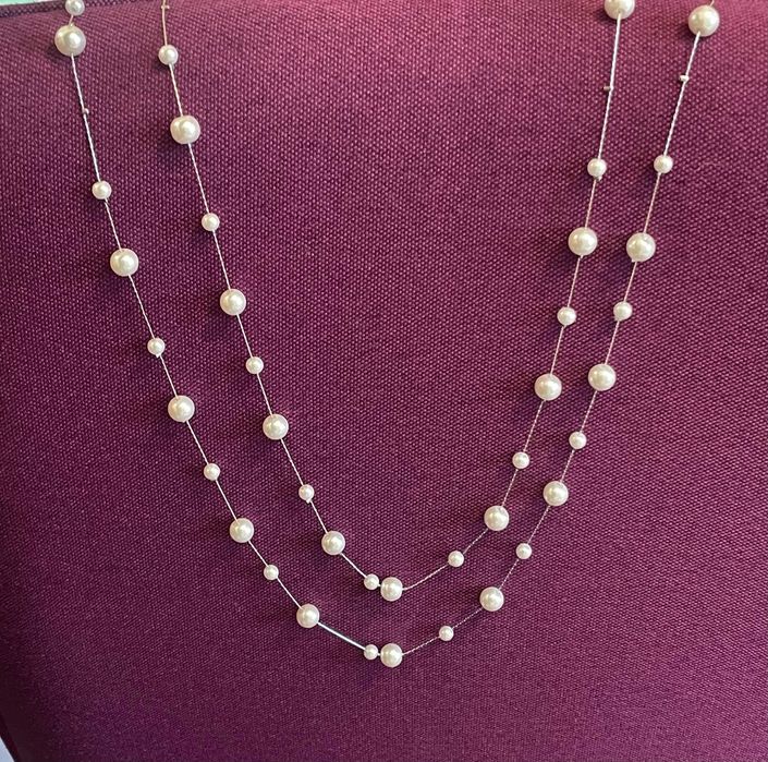 Цепочка с жемчугом длинная