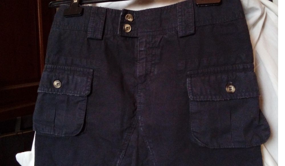 fusta cargo, mini, Stefanel, noua, eticheta, 38, bleumarin