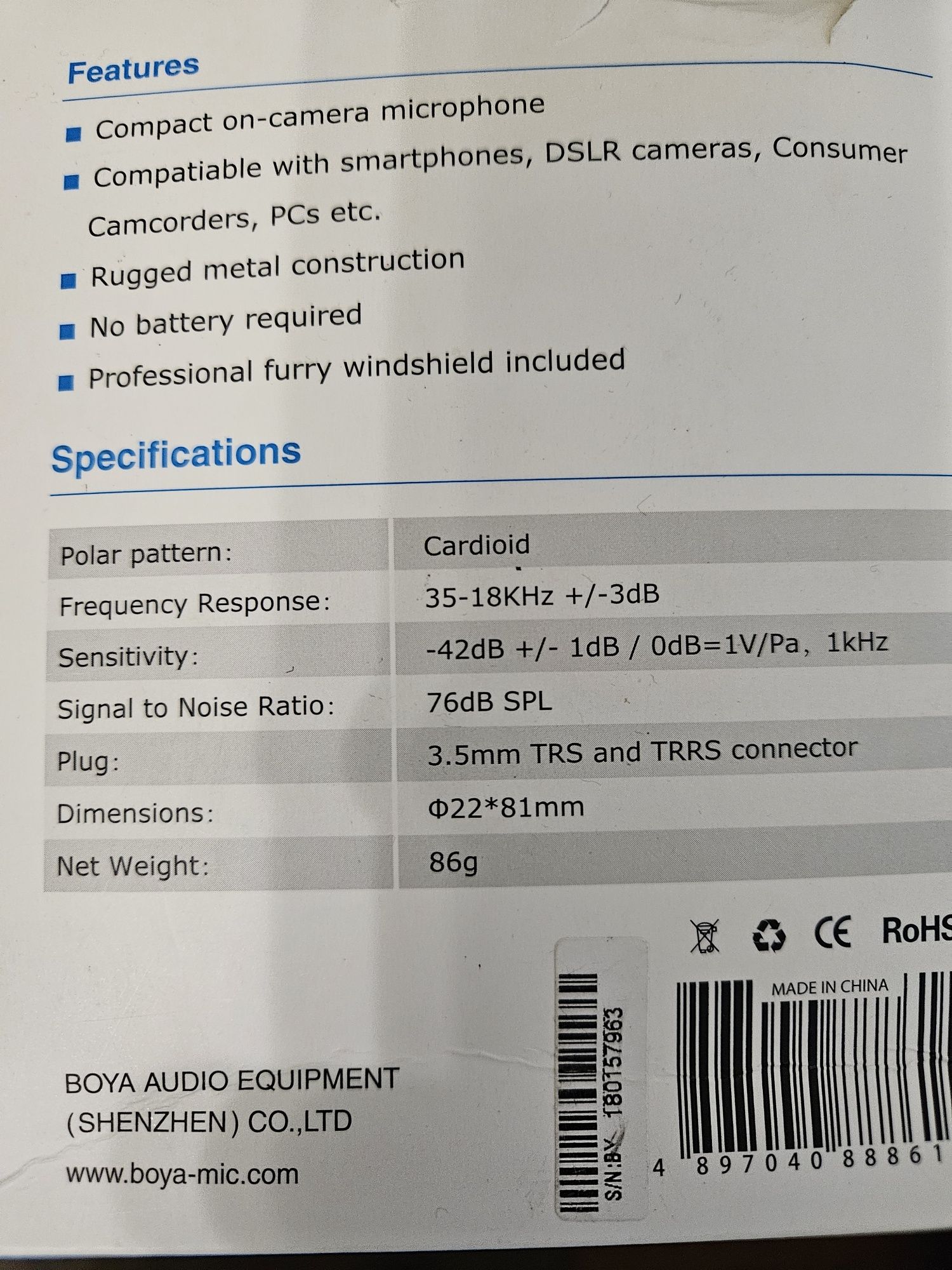 Vand microfon Boya By-MM1
