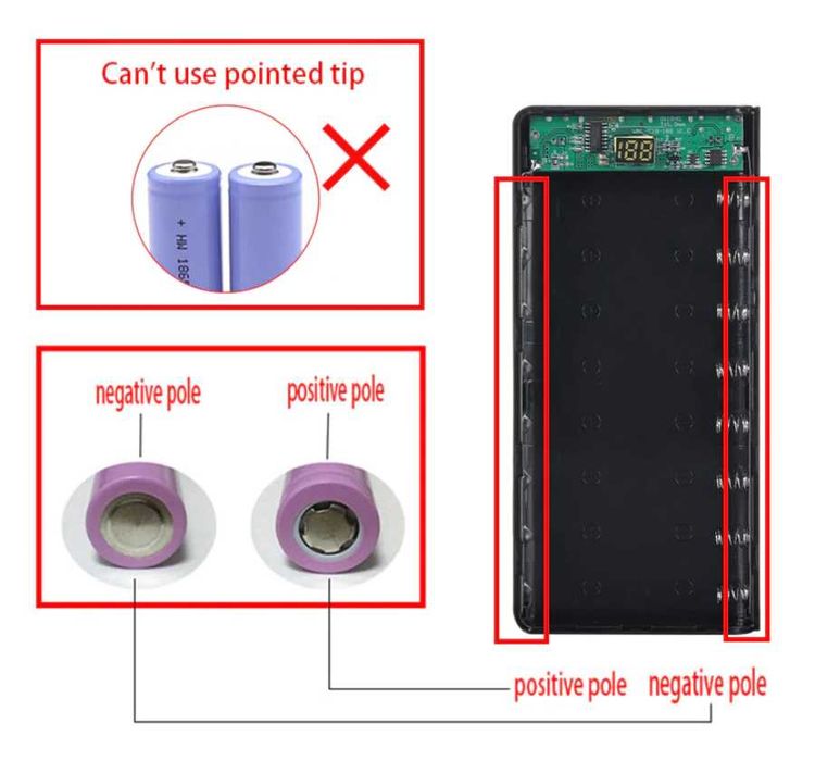 Корпус для повербанка на 6 аккумуляторов 18650