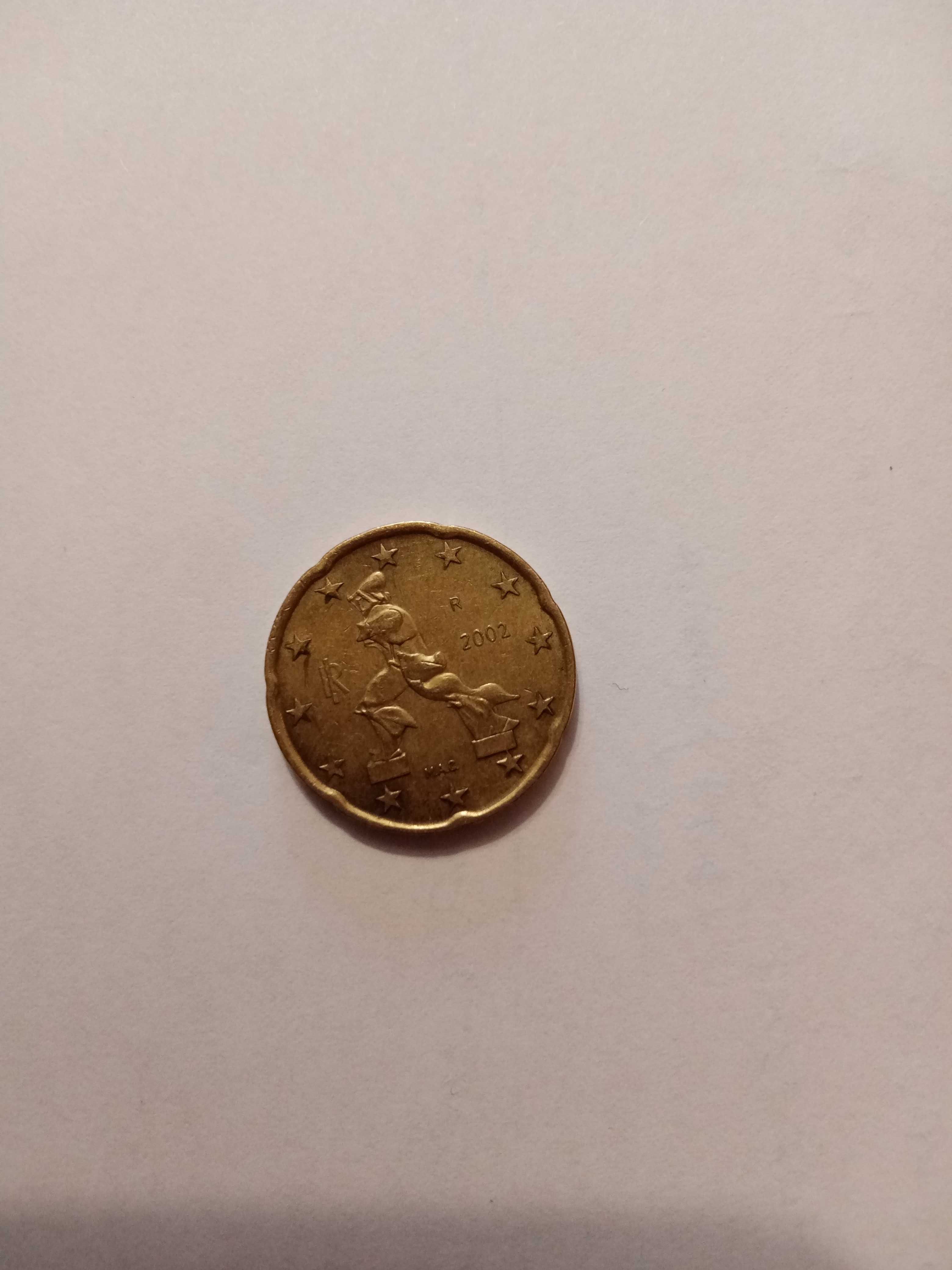 Moneda 20 euro cent 2002 italia