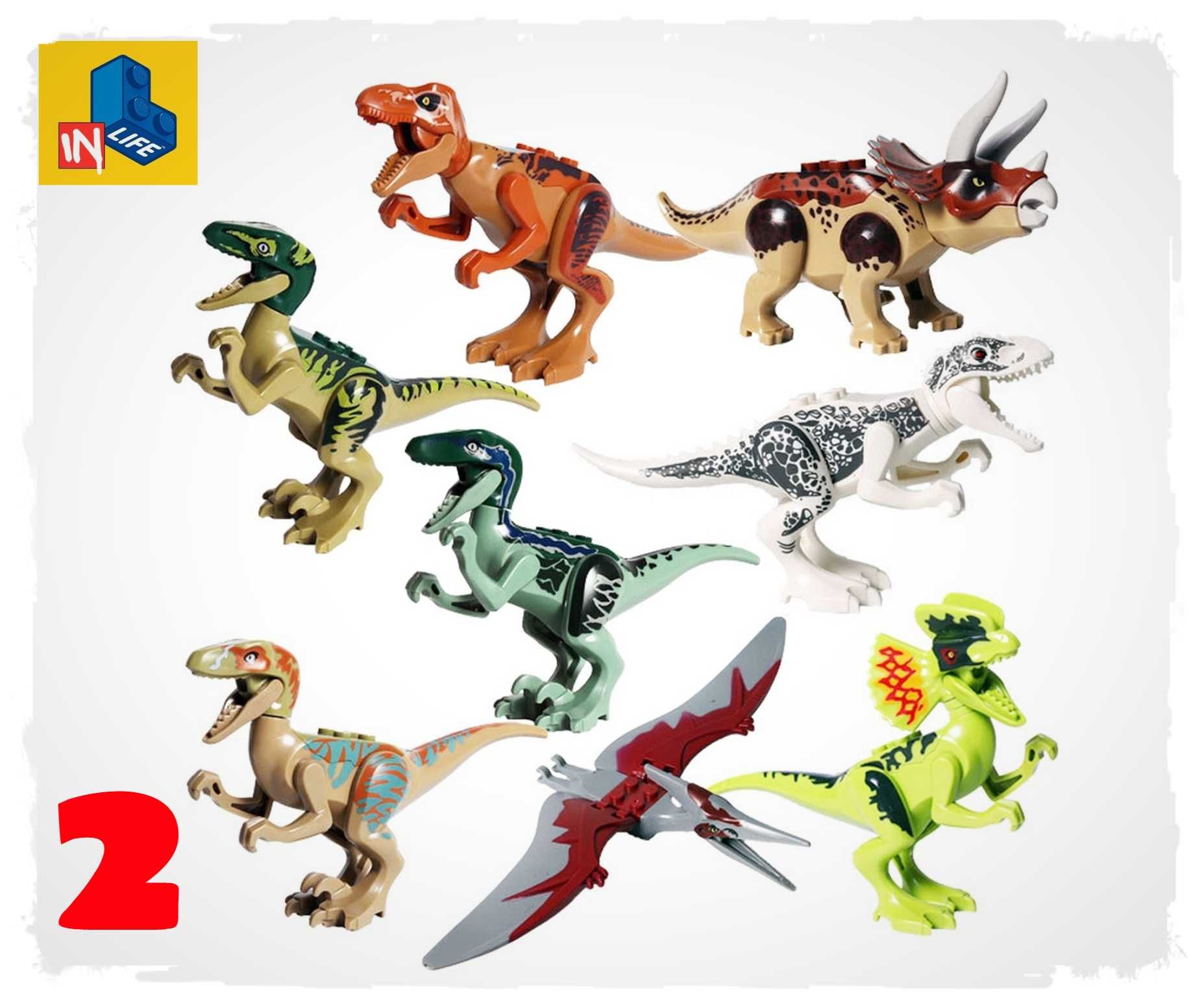 Dinozauri set 8x tip lego jurassic T rex Indoraptor Indominus blue