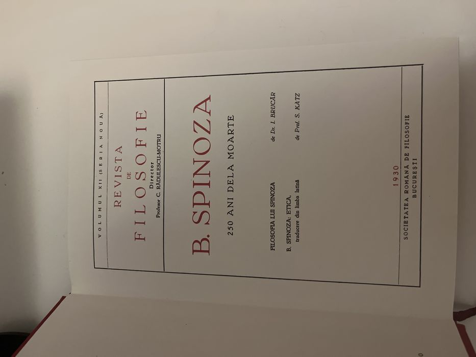 Baruch Spinoza - 250 de ani de la moarte, ediție anastatică