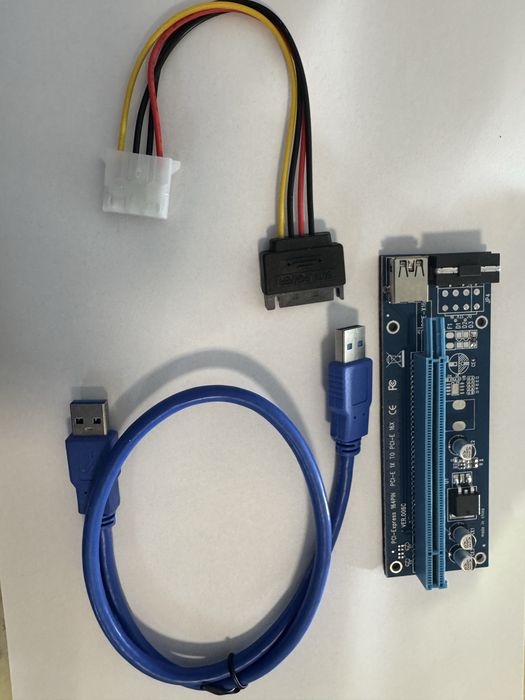 Riser PCI-E x1 to x16 USB 3.0 pentru mining / placă video – Nou
