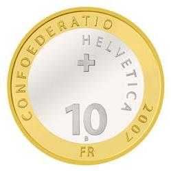 Monede comemorative ELVETIA - 10 fr. 2007+2010 - UNC - sigilate