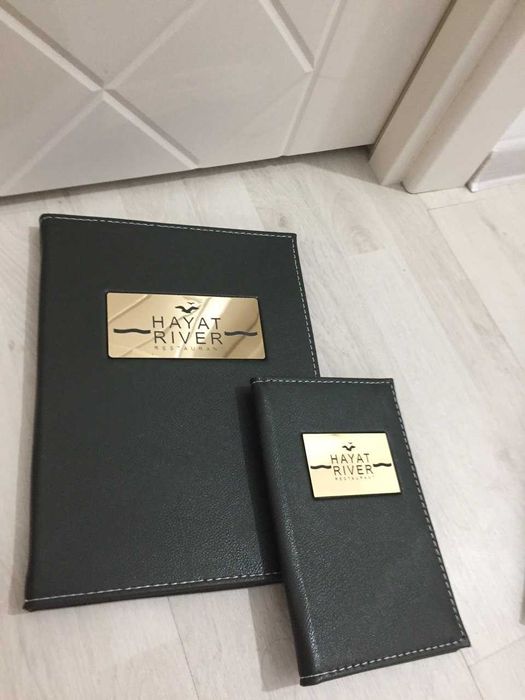 Дизайн и изготовление Кожаных книг с логотипом для ресторана и кафе!