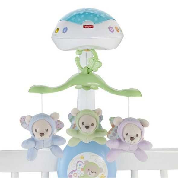 Музикална въртележка - проектор за кошара Fisher price мечета пеперуди