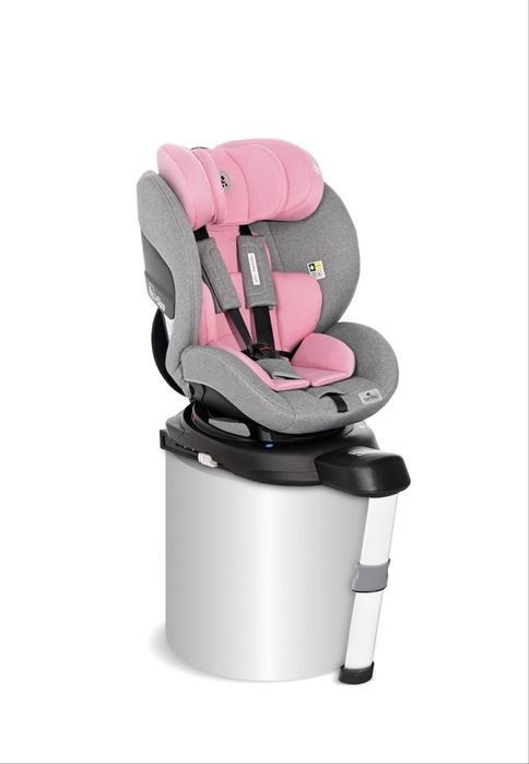 Scaun auto copii ISOFIX Lorelli Proxima, rotativ, 40-105 cm, Roz/Gri