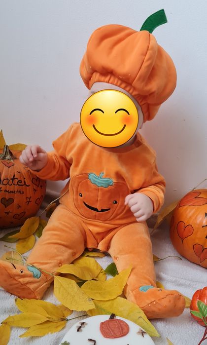 Costum Halloween bebeluș,dovleac