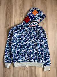 Hanorac bape shark baby blue