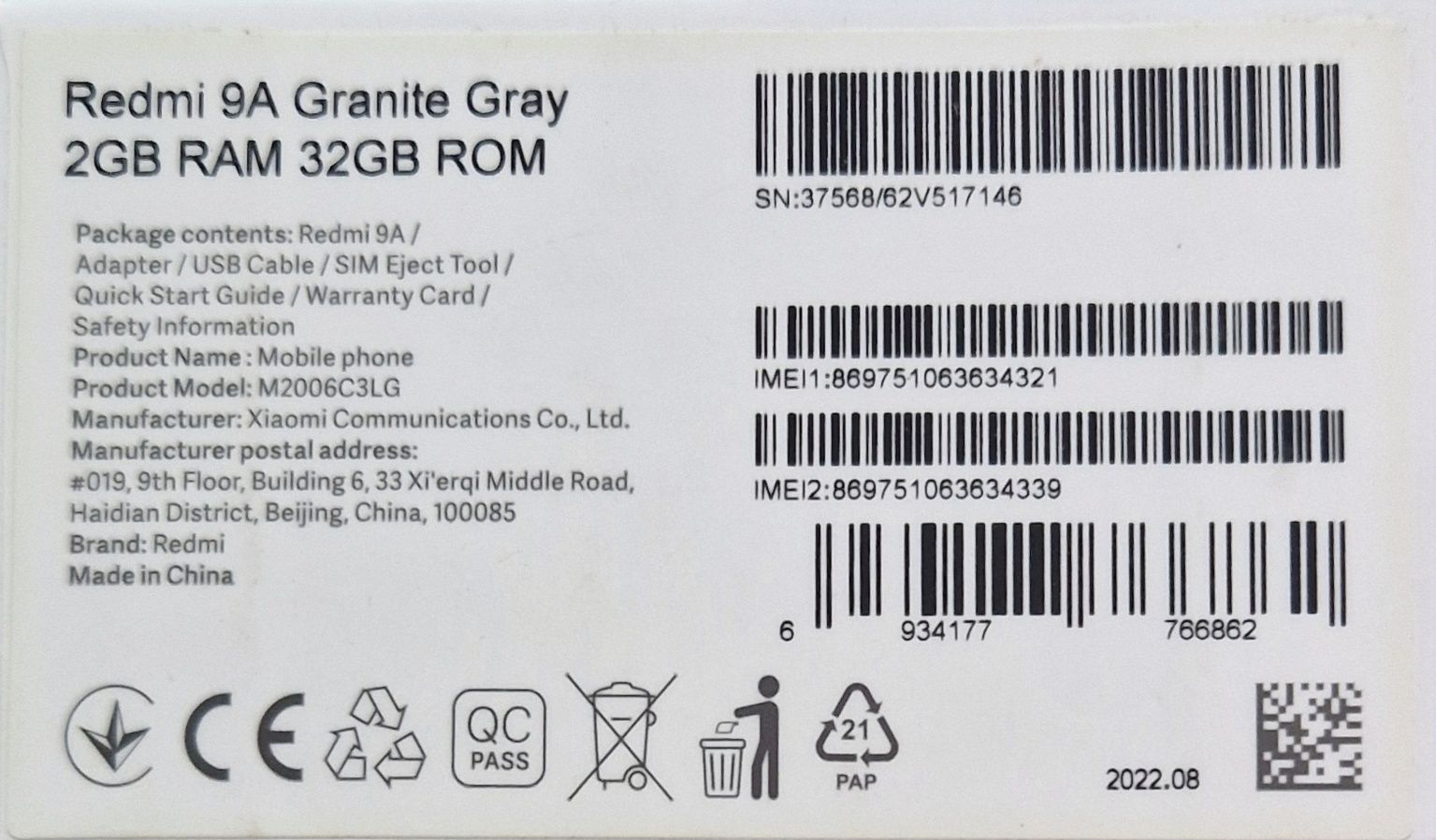 Redmi 9A Granite Gray