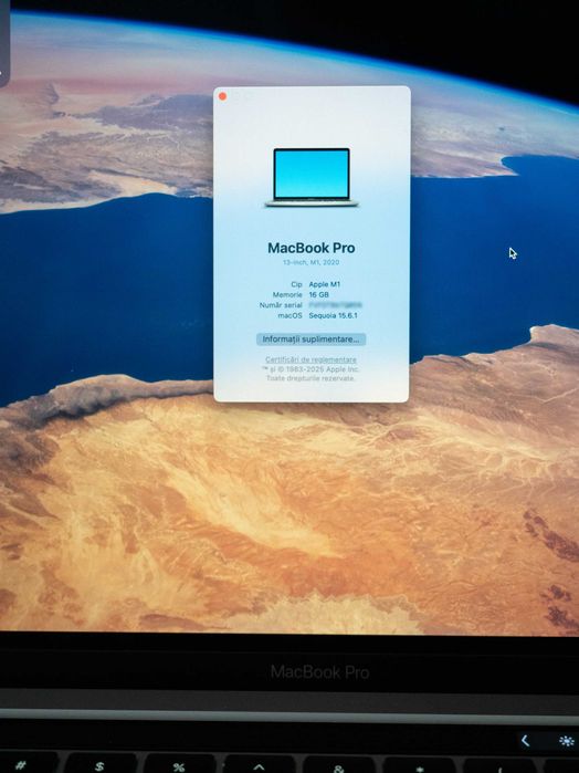 MacBook Pro M1, 16GB RAM, 256GB SSD, Touch Bar – impecabil, cu cutie