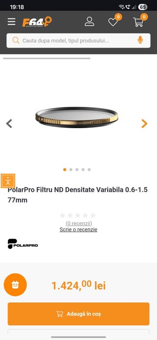 Polarpro Filtru ND Densitate Variabila 0.6-1.5 77mm