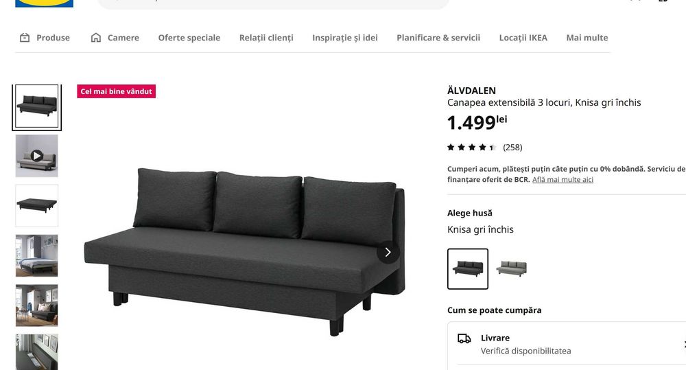 Canapea extensibila Ikea (3 locuri)