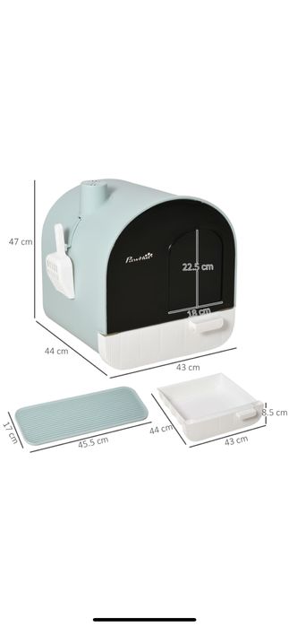 Litiera inchisa pisici, 43x44x47 cm