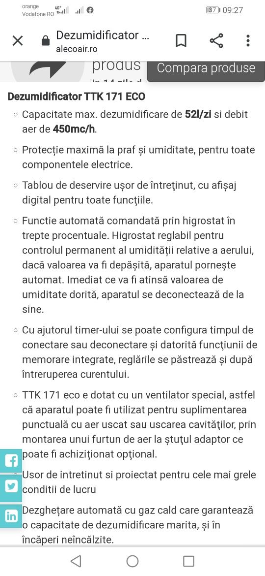 Dezumidificator Trotec industrial (de închiriat)