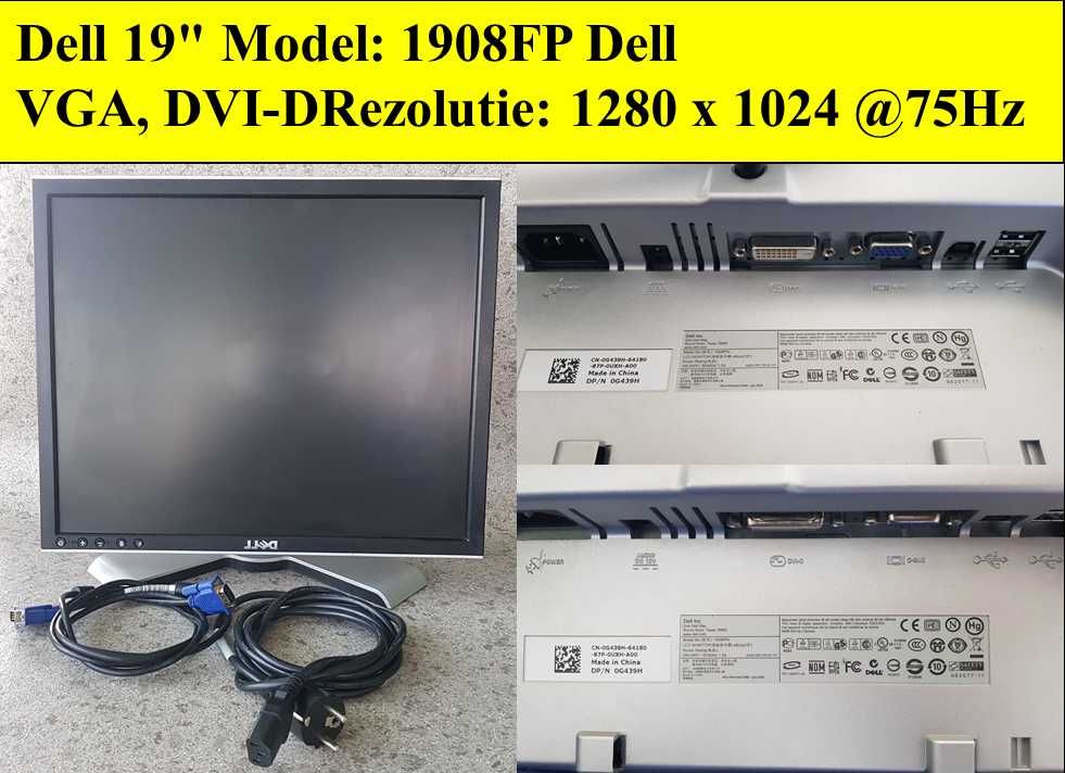 Monitor Dell 19 inci folosit in stare perfect functional! 2buc=100RON
