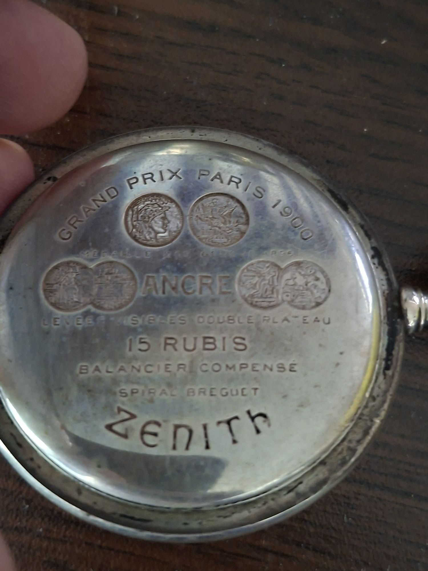 Сребърен джобен часовник Zenith