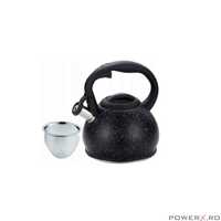 Ceainic din inox, cu sita, negru marmurat,1.2l, Kinghoff